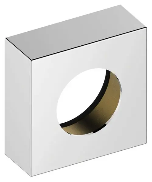 Keuco Verlängerungs-Rosette in quadratischer Form mit mittigem Loch, verchromt, geeignet für Armaturenmontage. Oberfläche glänzend und modern gestaltet.